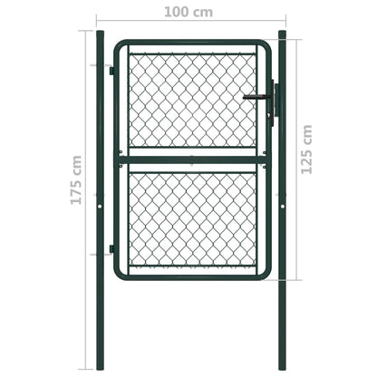 Garden Gate Steel 100x125 cm Green