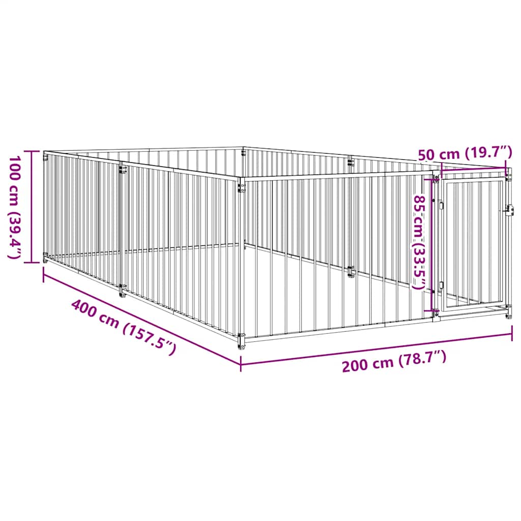 Outdoor Dog Kennel 200x400x100 cm