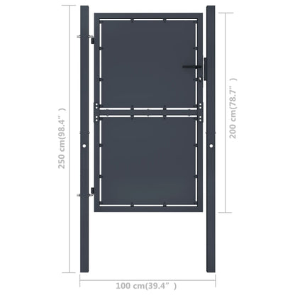 Garden Gate Steel 100x200 cm Anthracite