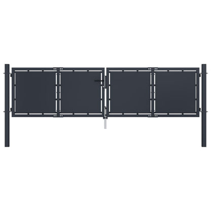 Garden Gate Steel 300x75 cm Anthracite