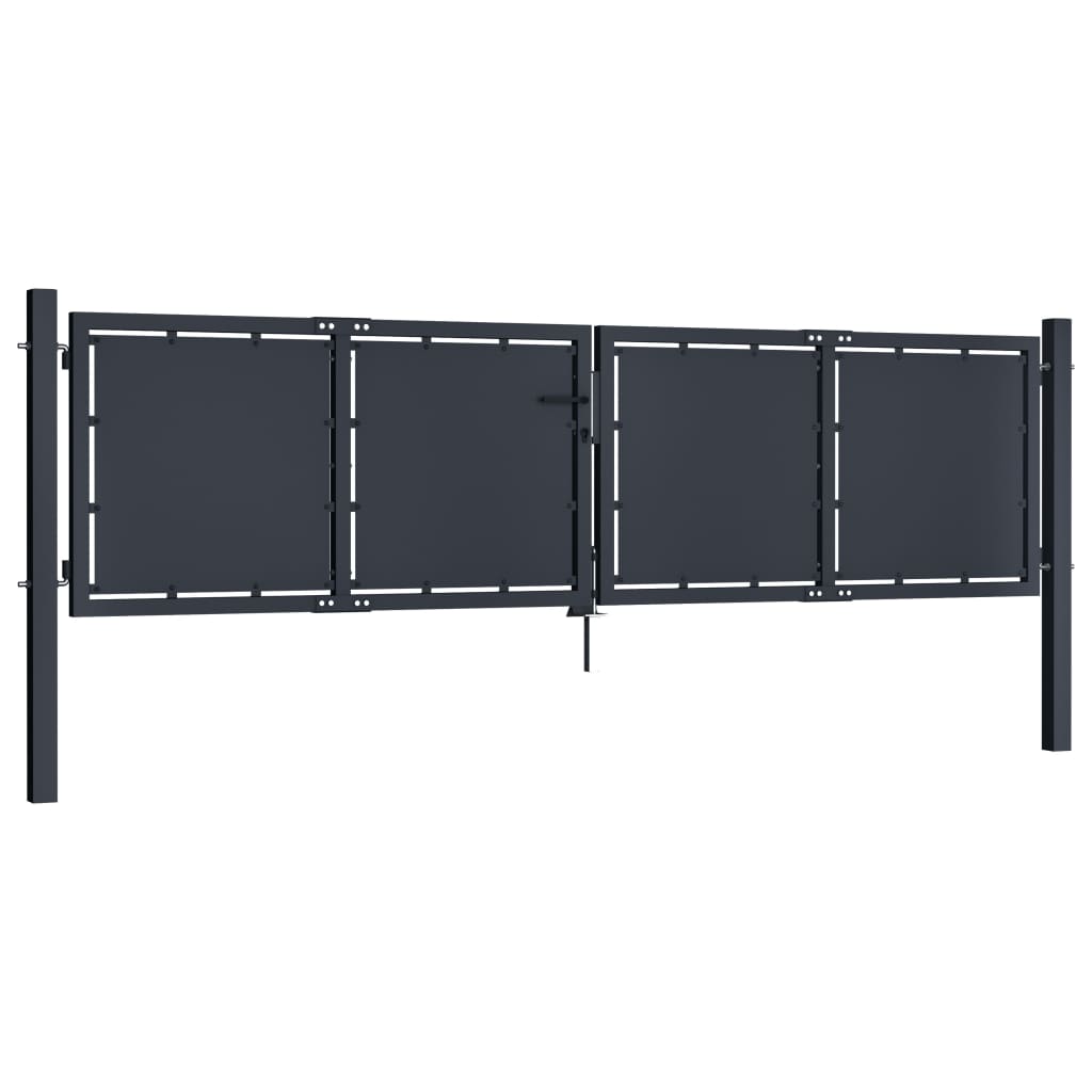 Garden Gate Steel 300x75 cm Anthracite