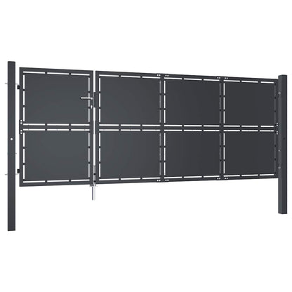 Garden Gate Steel 350x125 cm Anthracite