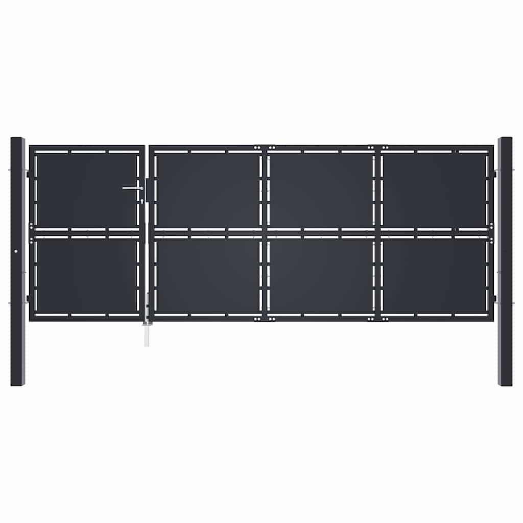 Garden Gate Steel 350x125 cm Anthracite