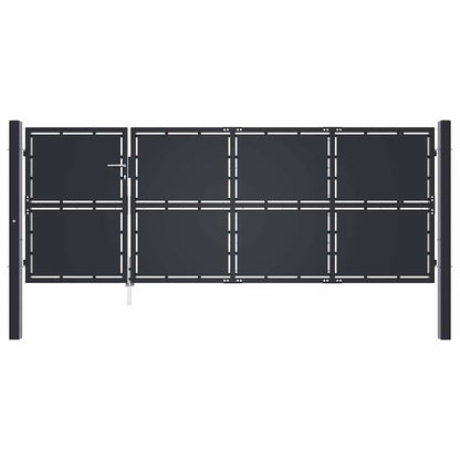 Garden Gate Steel 350x125 cm Anthracite