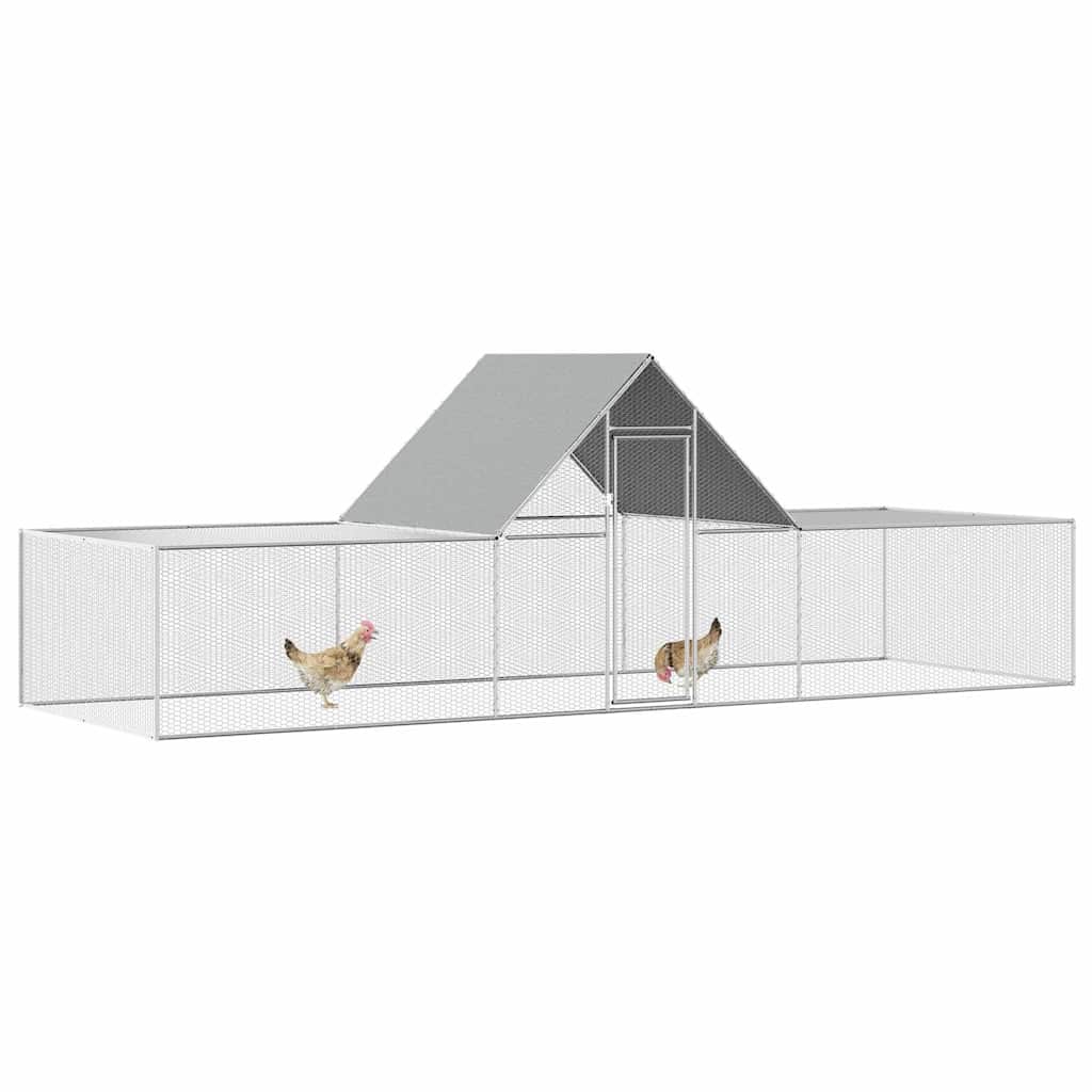Chicken Coop 6x2x2 m Galvanised Steel