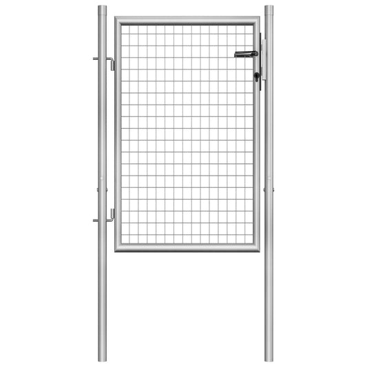 Garden Gate Galvanised Steel 105x100 cm Silver