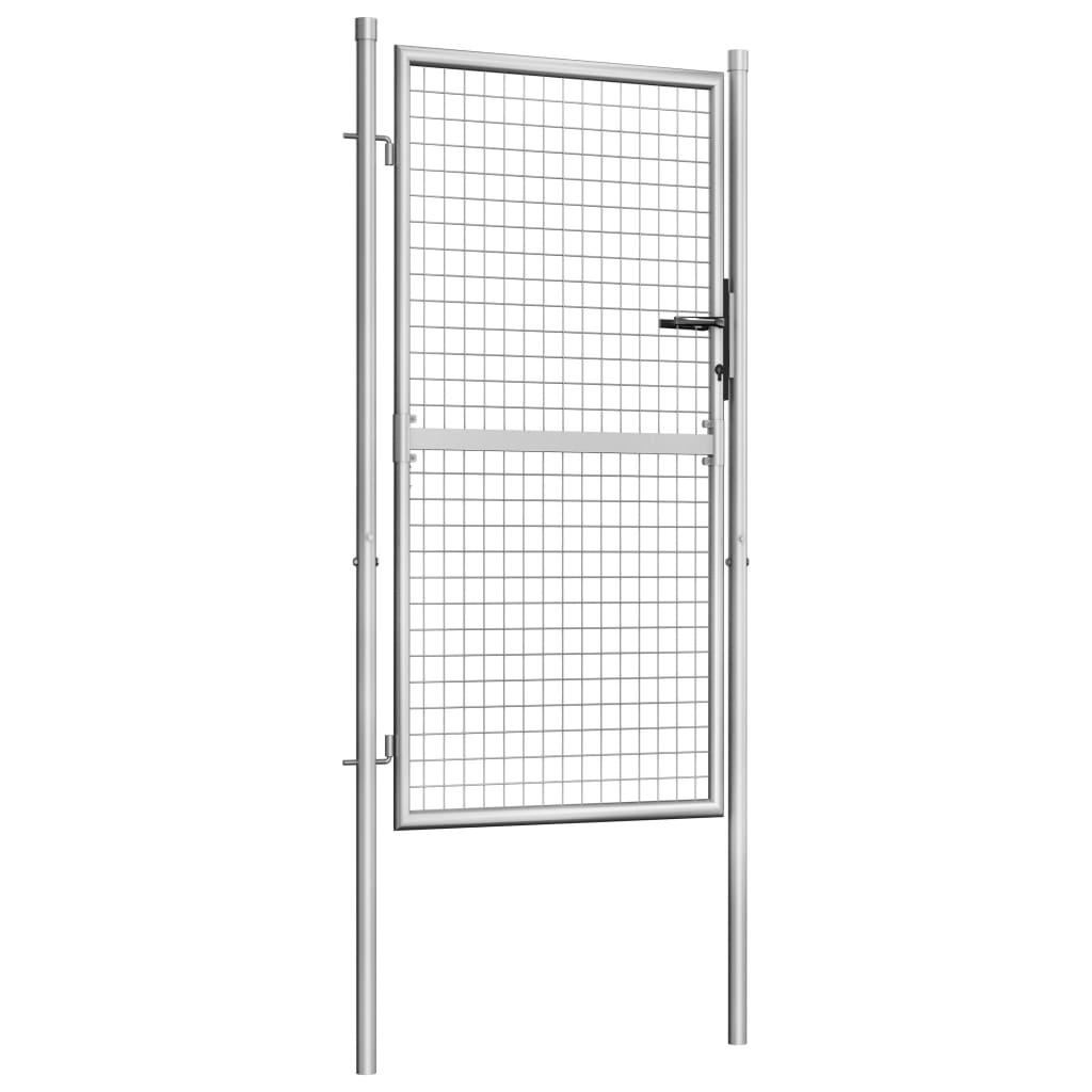Garden Gate Galvanised Steel 105x150 cm Silver