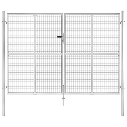 Garden Gate Galvanised Steel 306x175 cm Silver