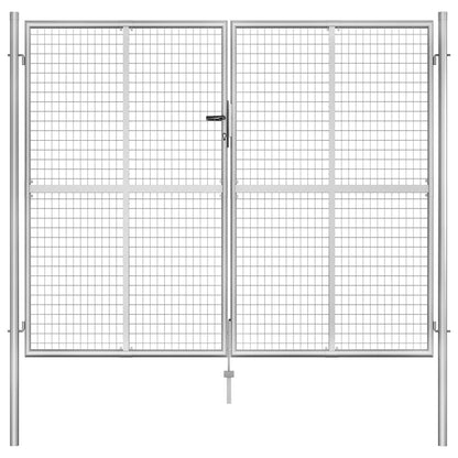 Garden Gate Galvanised Steel 306x200 cm Silver