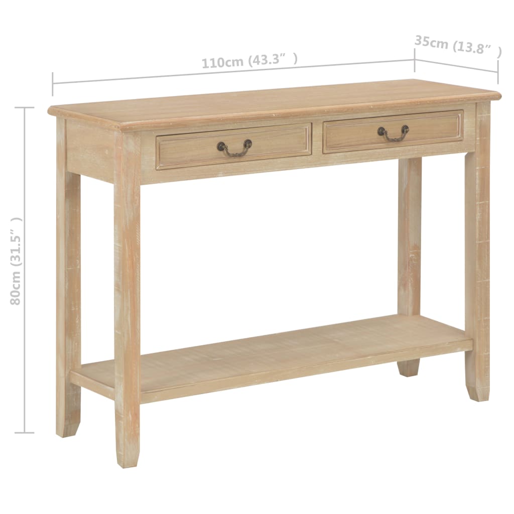 Console Table 110x35x80 cm Wood