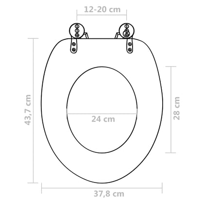 Toilet Seats with Lids 2 pcs MDF Dolphin