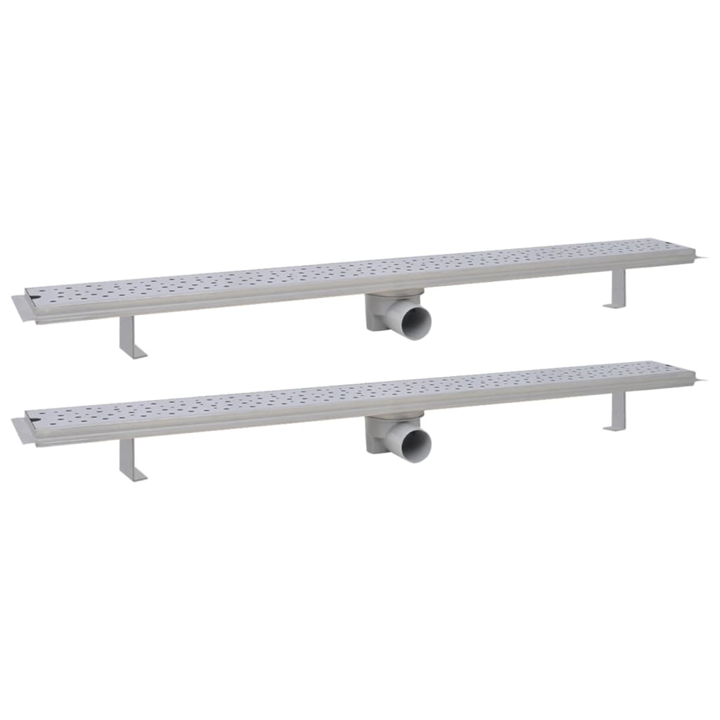 Linear Shower Drain 2 pcs Bubble 1030x140 mm Stainless Steel