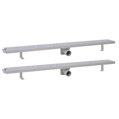 Linear Shower Drain 2 pcs Bubble 1030x140 mm Stainless Steel