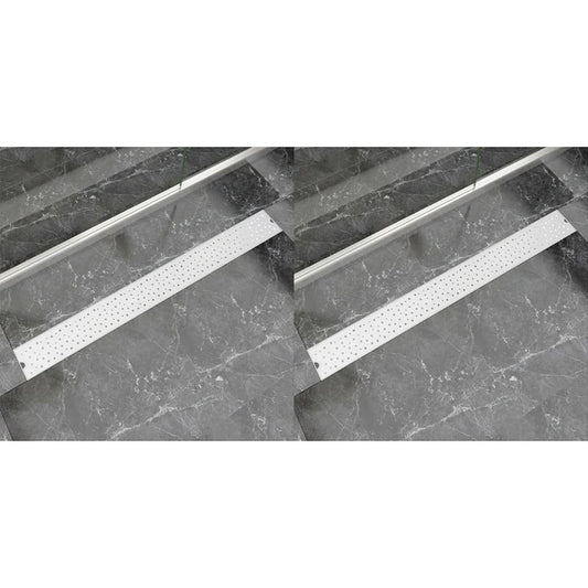 Linear Shower Drain 2 pcs Bubble 1030x140 mm Stainless Steel