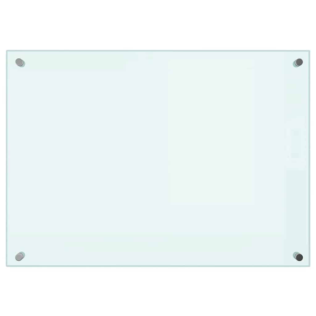 Kitchen Backsplash White 70 x 50 cm Tempered Glass