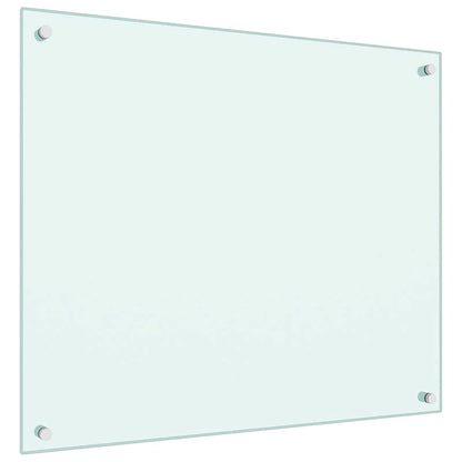 Kitchen Backsplash White 70 x 60 cm Tempered Glass