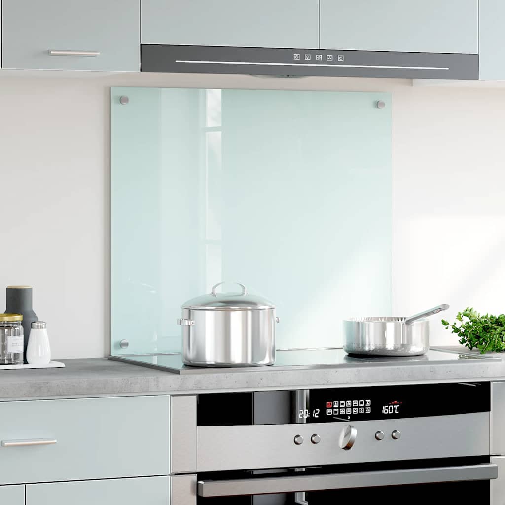 Kitchen Backsplash White 70 x 60 cm Tempered Glass