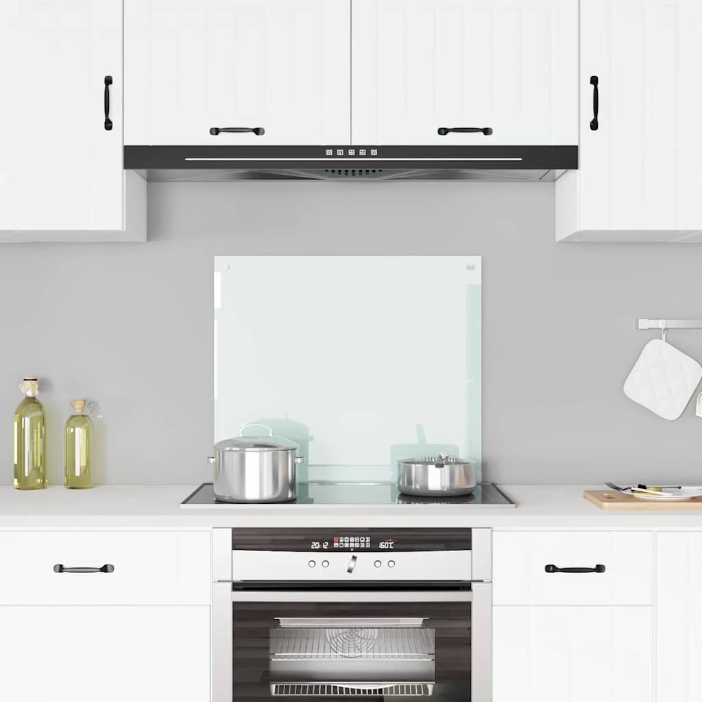 Kitchen Backsplash White 70 x 60 cm Tempered Glass