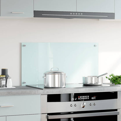 Kitchen Backsplash White 80 x 40 cm Tempered Glass