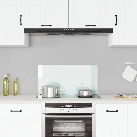 Kitchen Backsplash White 80 x 40 cm Tempered Glass