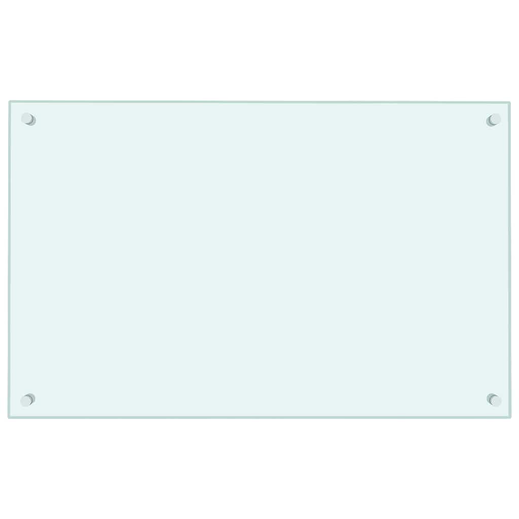 Kitchen Backsplash White 80 x 50 cm Tempered Glass