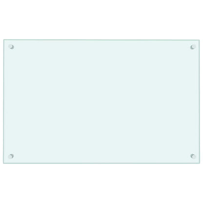 Kitchen Backsplash White 80 x 50 cm Tempered Glass