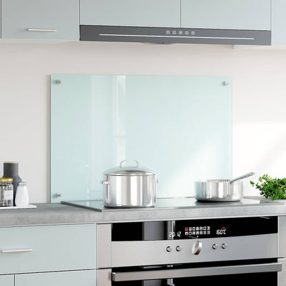 Kitchen Backsplash White 80 x 50 cm Tempered Glass