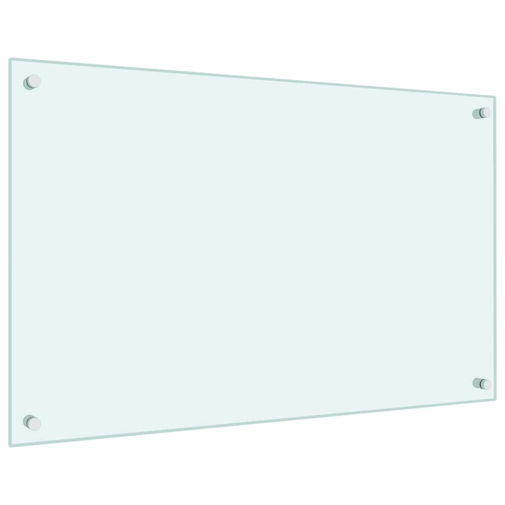 Kitchen Backsplash White 80 x 50 cm Tempered Glass