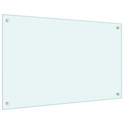 Kitchen Backsplash White 80 x 50 cm Tempered Glass