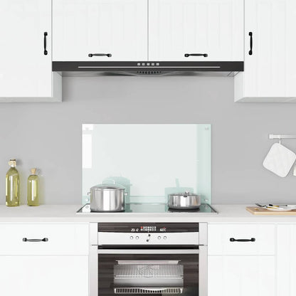 Kitchen Backsplash White 80 x 50 cm Tempered Glass