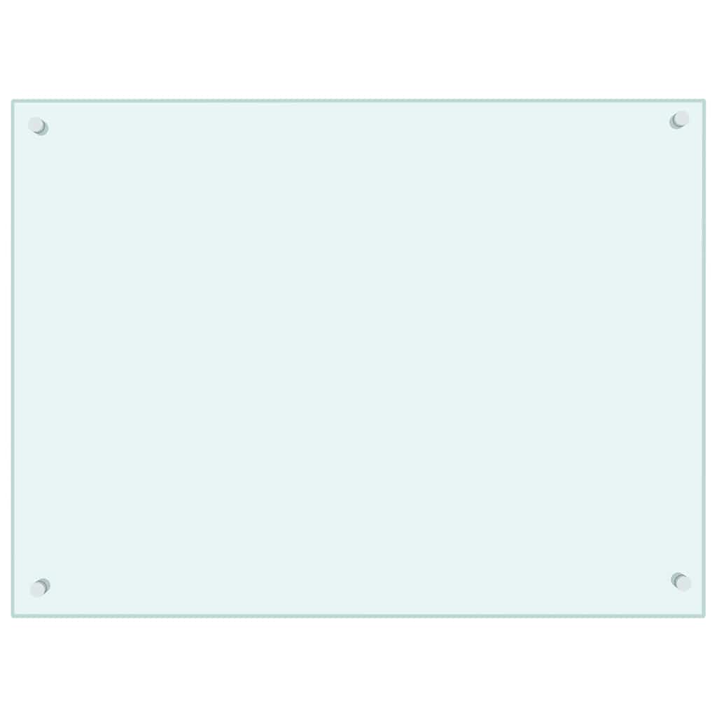 Kitchen Backsplash White 80 x 60 cm Tempered Glass