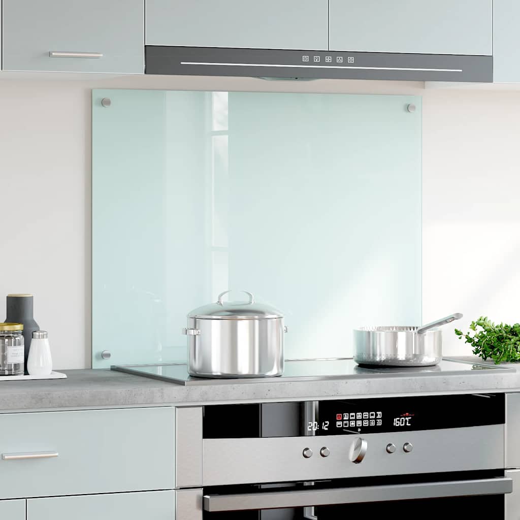 Kitchen Backsplash White 80 x 60 cm Tempered Glass
