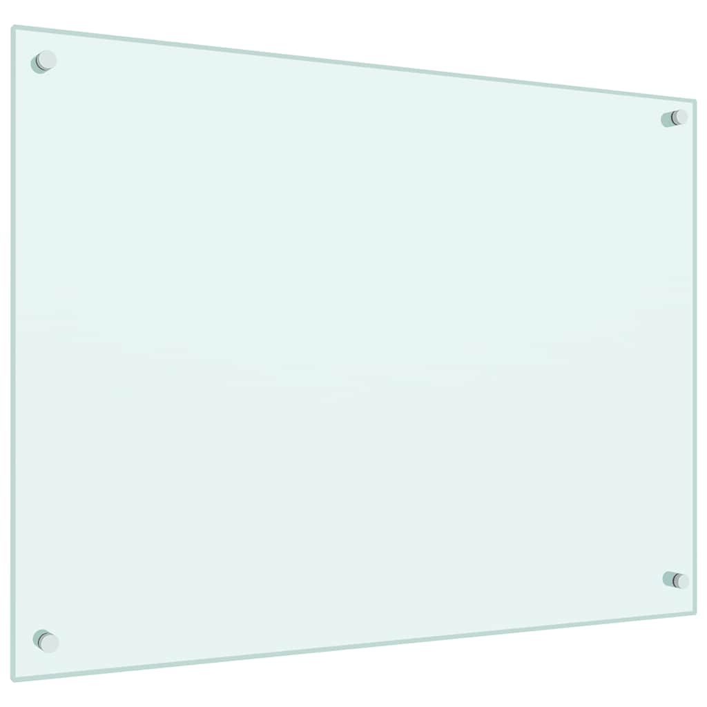 Kitchen Backsplash White 80 x 60 cm Tempered Glass