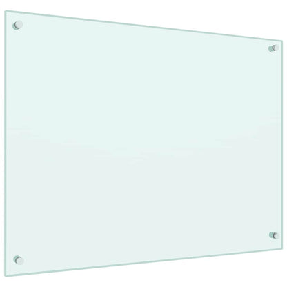 Kitchen Backsplash White 80 x 60 cm Tempered Glass