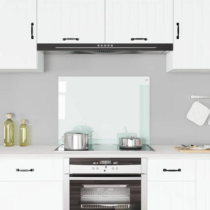Kitchen Backsplash White 80 x 60 cm Tempered Glass