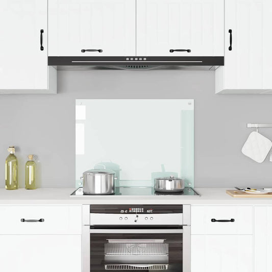 Kitchen Backsplash White 80 x 60 cm Tempered Glass