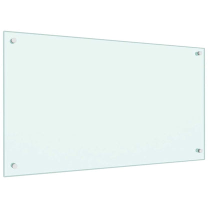 Kitchen Backsplash White 90 x 50 cm Tempered Glass