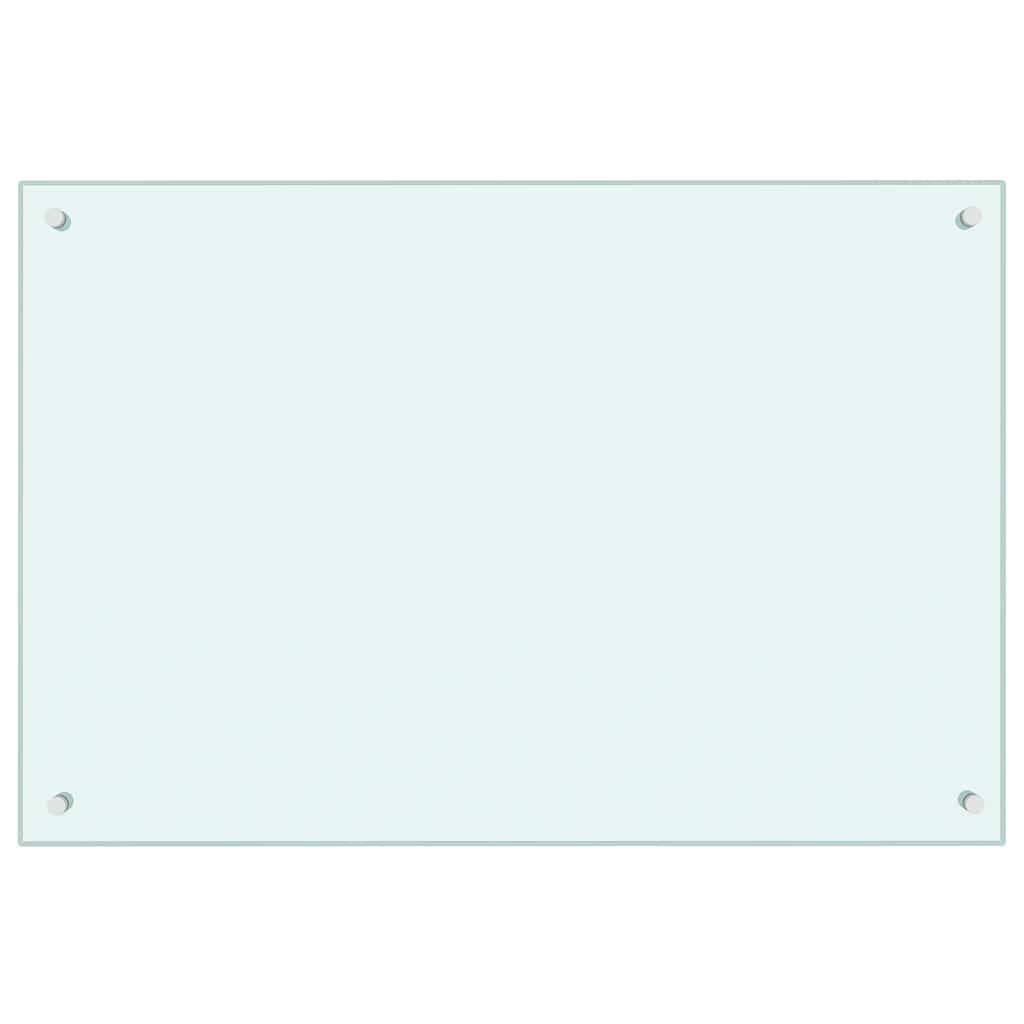 Kitchen Backsplash White 90 x 60 cm Tempered Glass