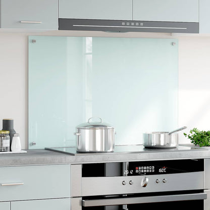 Kitchen Backsplash White 90 x 60 cm Tempered Glass