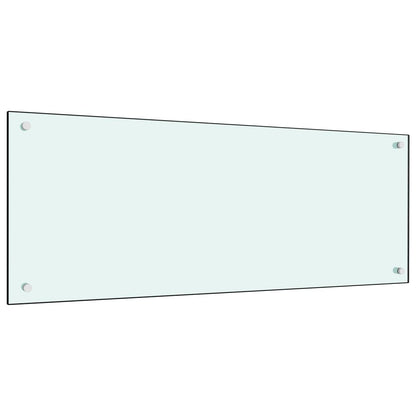 Kitchen Backsplash White 100 x 40 cm Tempered Glass