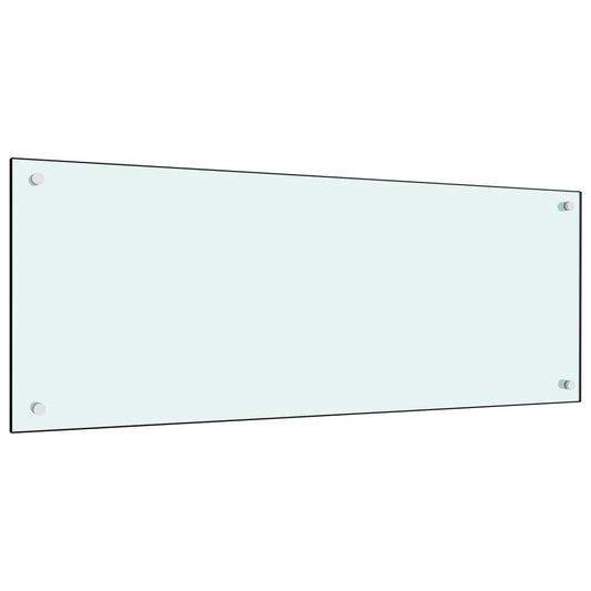 Kitchen Backsplash White 100 x 40 cm Tempered Glass