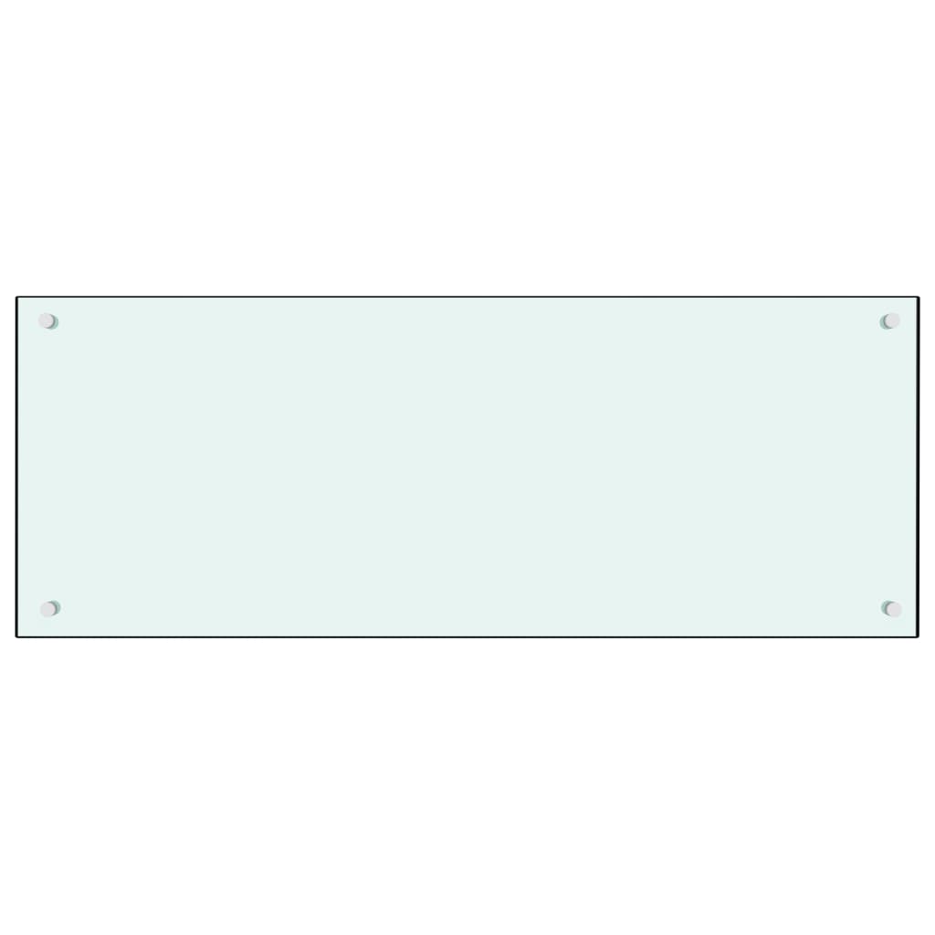 Kitchen Backsplash White 100 x 40 cm Tempered Glass