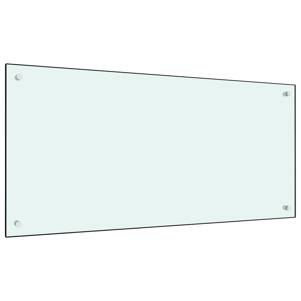 Kitchen Backsplash White 100 x 50 cm Tempered Glass