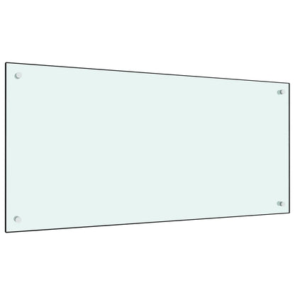 Kitchen Backsplash White 100 x 50 cm Tempered Glass