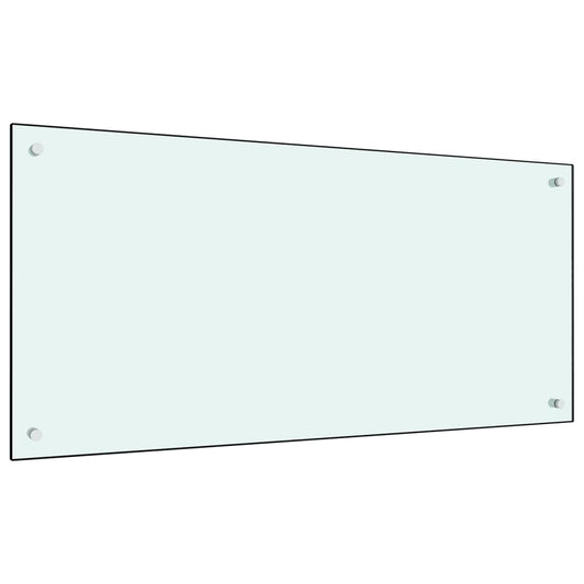 Kitchen Backsplash White 100 x 50 cm Tempered Glass