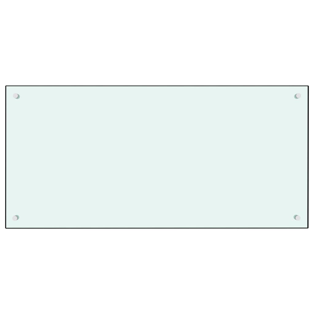 Kitchen Backsplash White 100 x 50 cm Tempered Glass