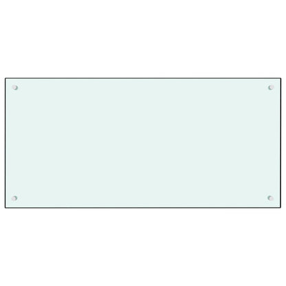 Kitchen Backsplash White 100 x 50 cm Tempered Glass