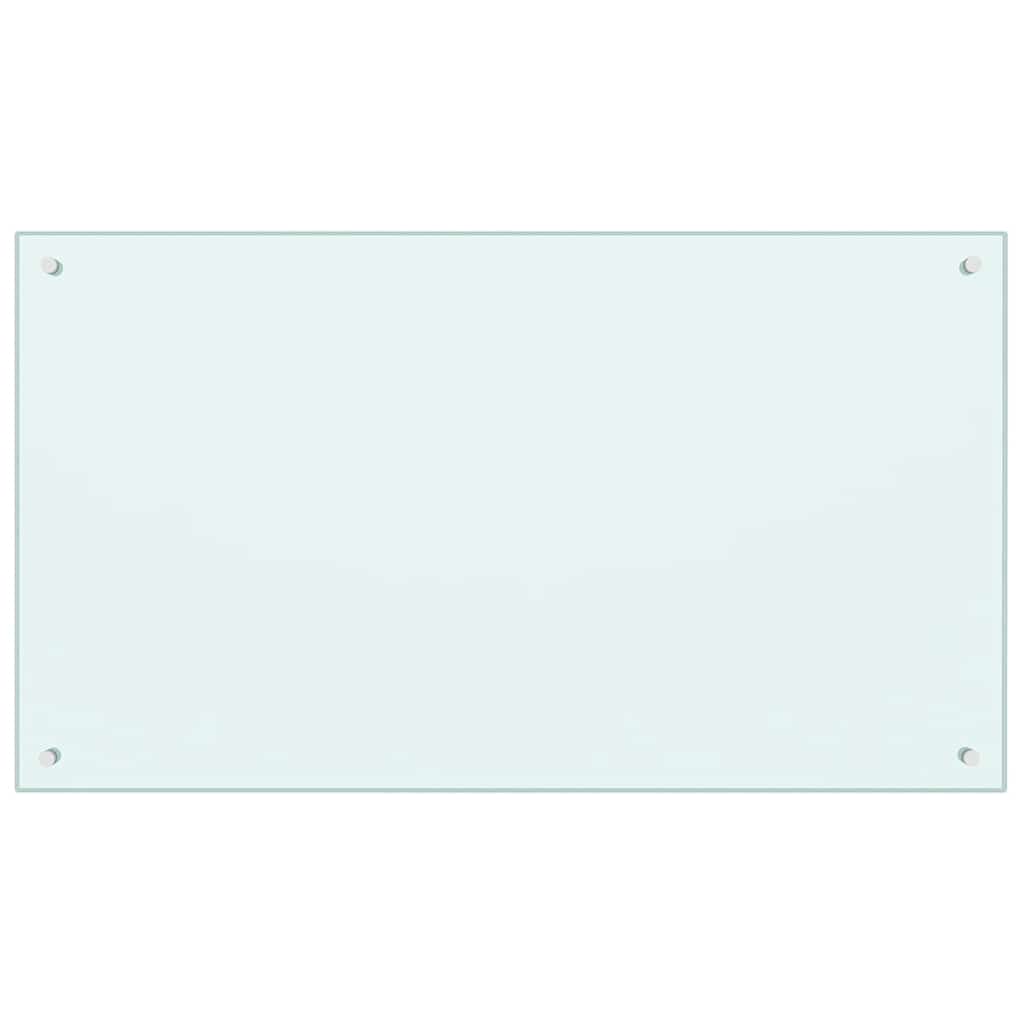 Kitchen Backsplash White 100 x 60 cm Tempered Glass