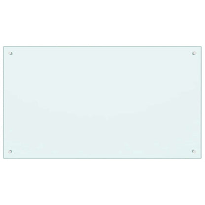 Kitchen Backsplash White 100 x 60 cm Tempered Glass