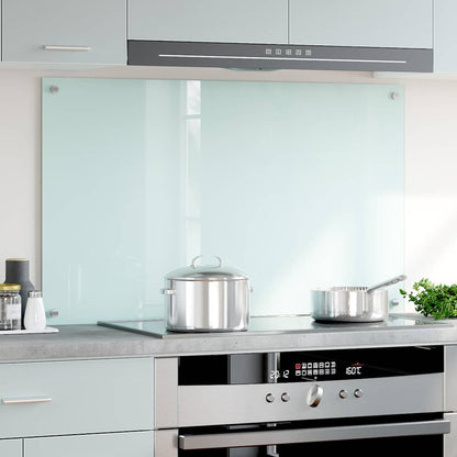 Kitchen Backsplash White 100 x 60 cm Tempered Glass